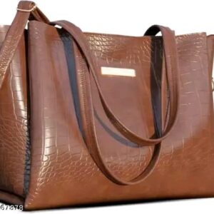 Trendycraft Croco Pattern Spacious Tote Handbags For Women's With 3 Compartments