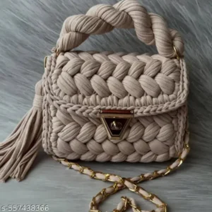 Designer Crochet Bag, Premium Crochet Shoulder Bag, Unique Crochet Handbag