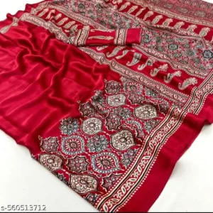 HETVI CREATION FASHION GAJI SOFT SILK PRINTED SAREE WITH UNSTICHED BLOUSE PIECE